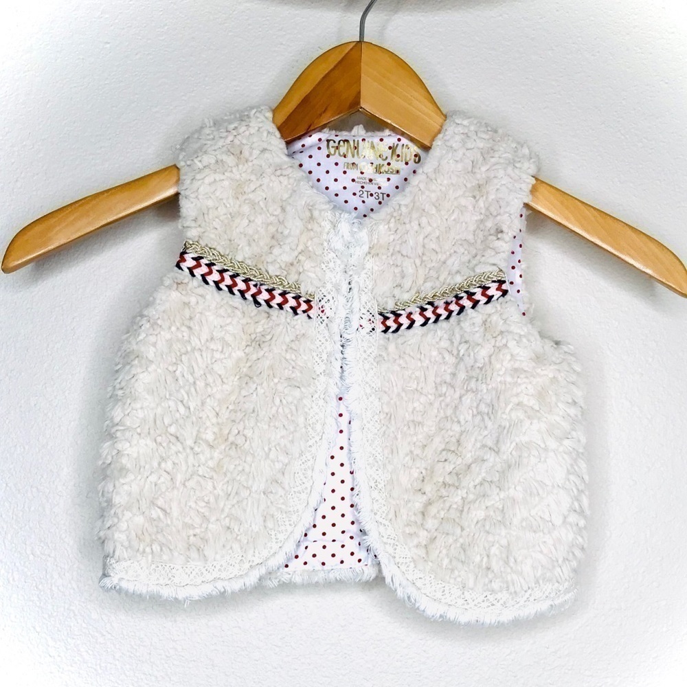 GENUINE Kids by Oshkosh Faux Fur Embroidered Vest